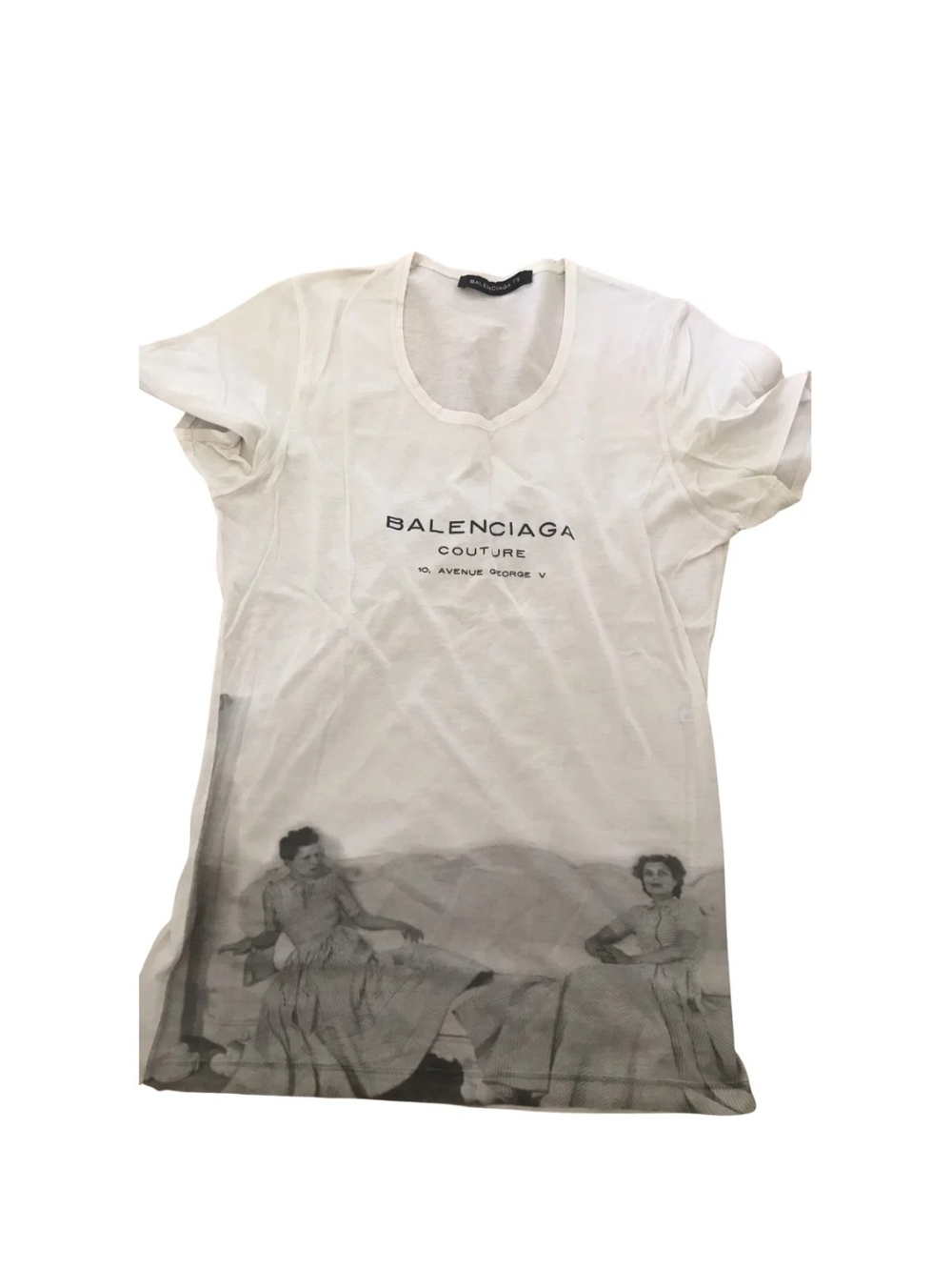 Balenciaga Couture White Graphic Tee